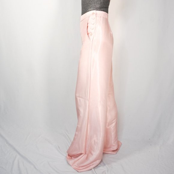 RALPH LAUREN Theodora Wide Satin Pink Pants NWOT - Picture 4 of 6